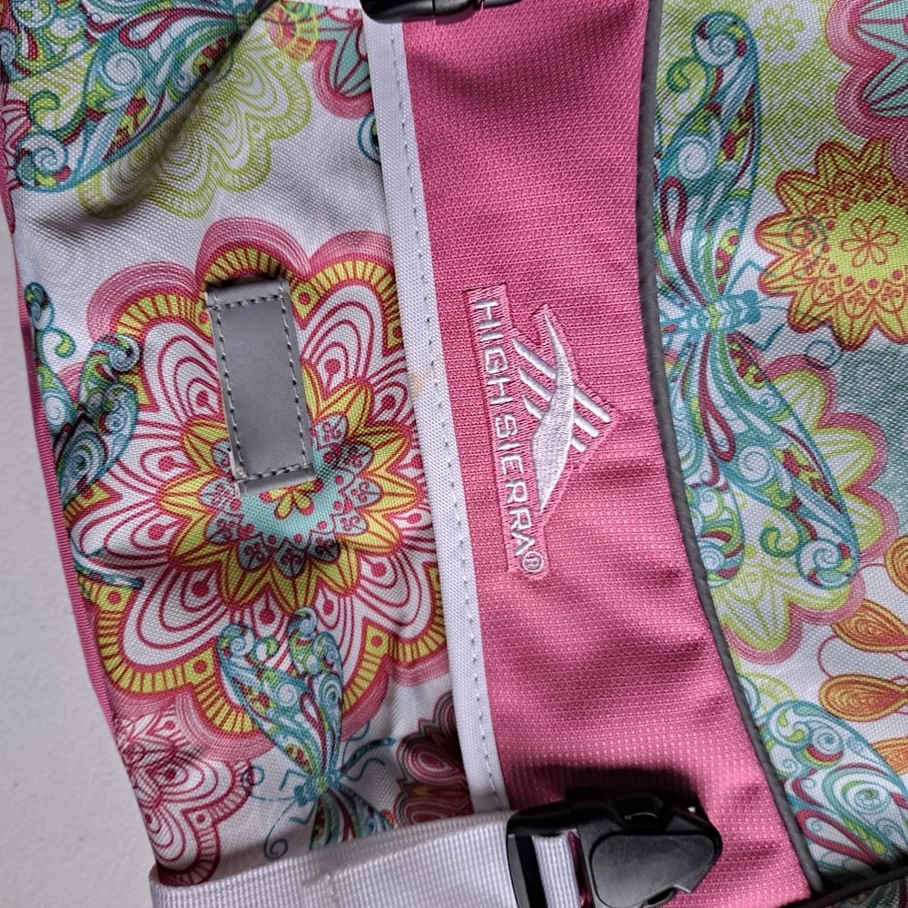 High Sierra Large Pink Floral Messenger Bag